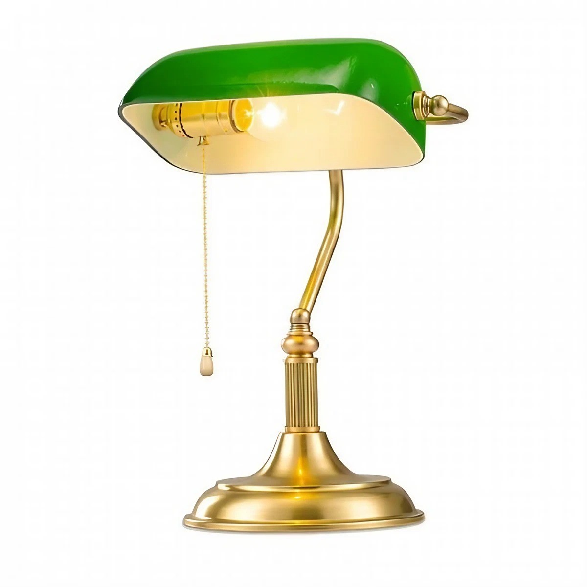 Vintage Groene Bankers Tafellamp