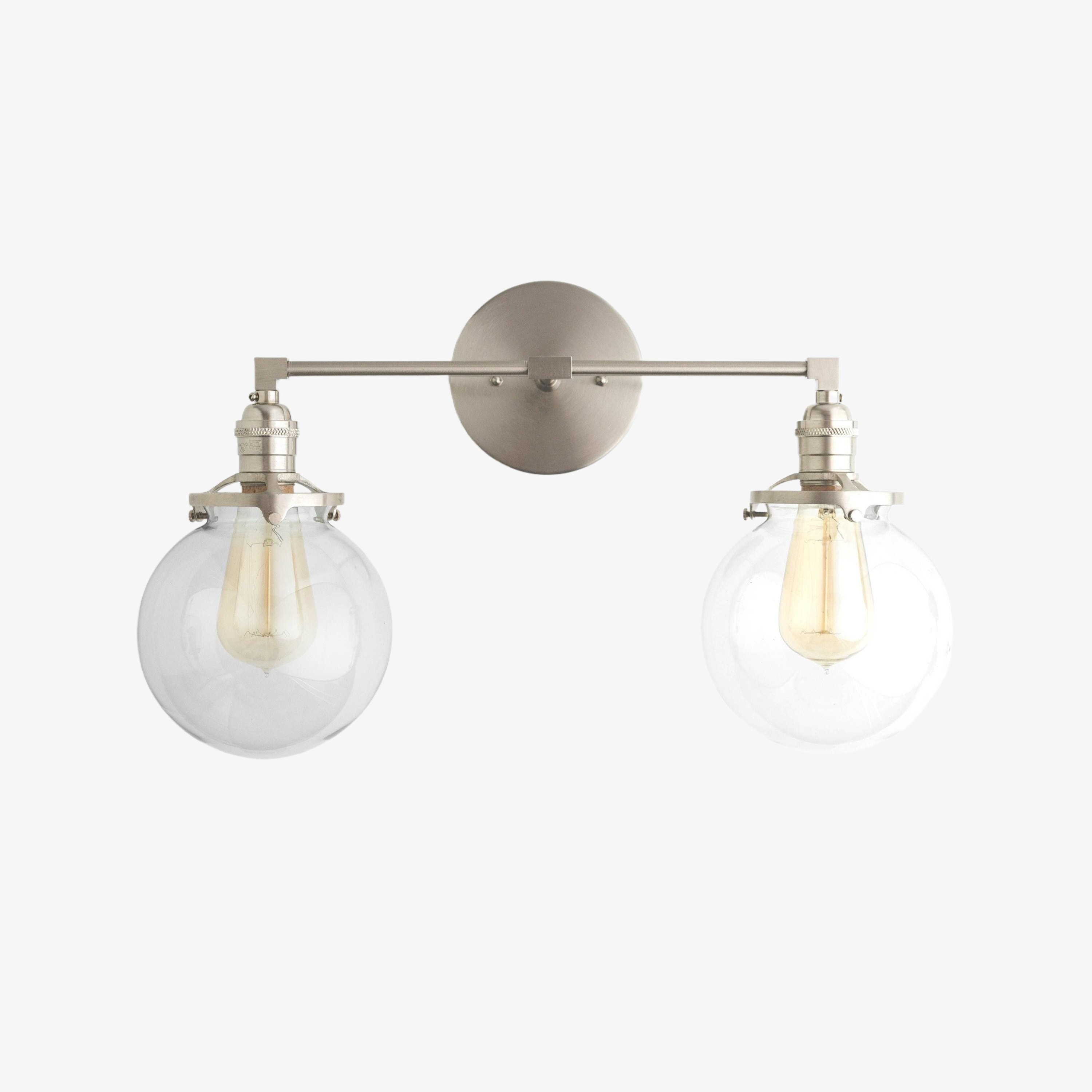 Lumio Globe glazen bol wastafellamp - moderne badkamerlamp met twee lampen HL1671