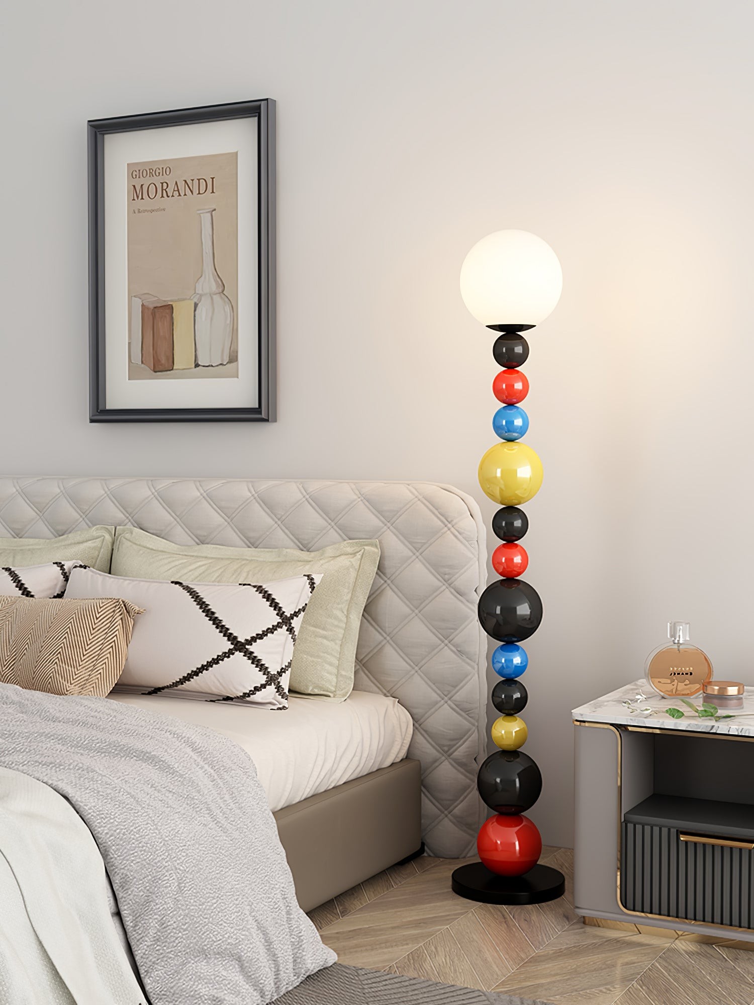 Kleurrijke ronde bol vloerlamp HL485