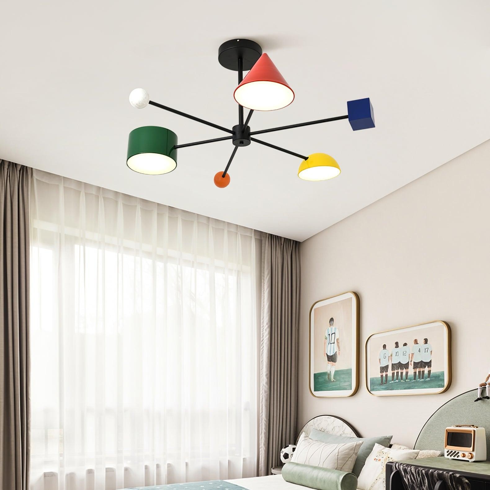 Geometrische kleurrijke plafondlamp HL525