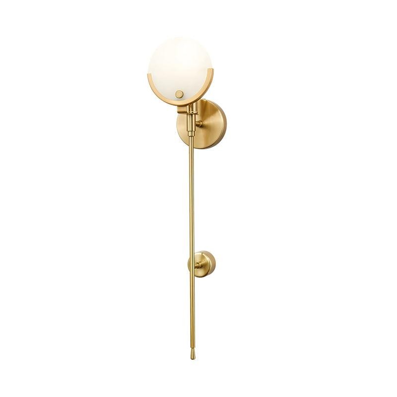 Metalen messing bolvormige slaapkamer wandlamp HL363