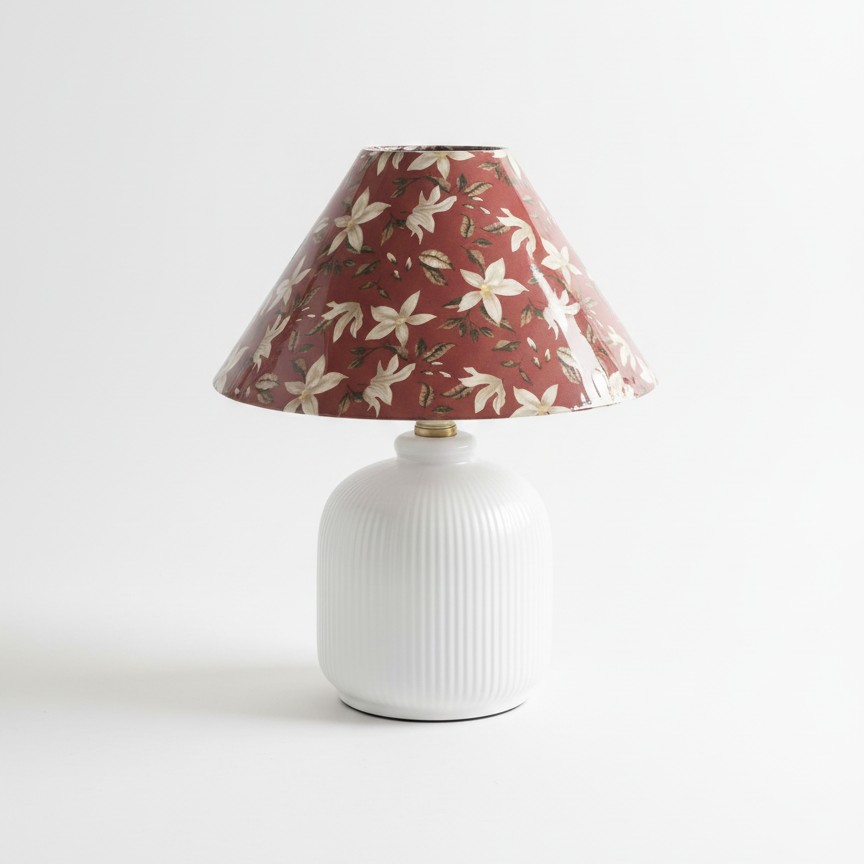 Tafellamp met groenblijvende bloemenprint HL2880