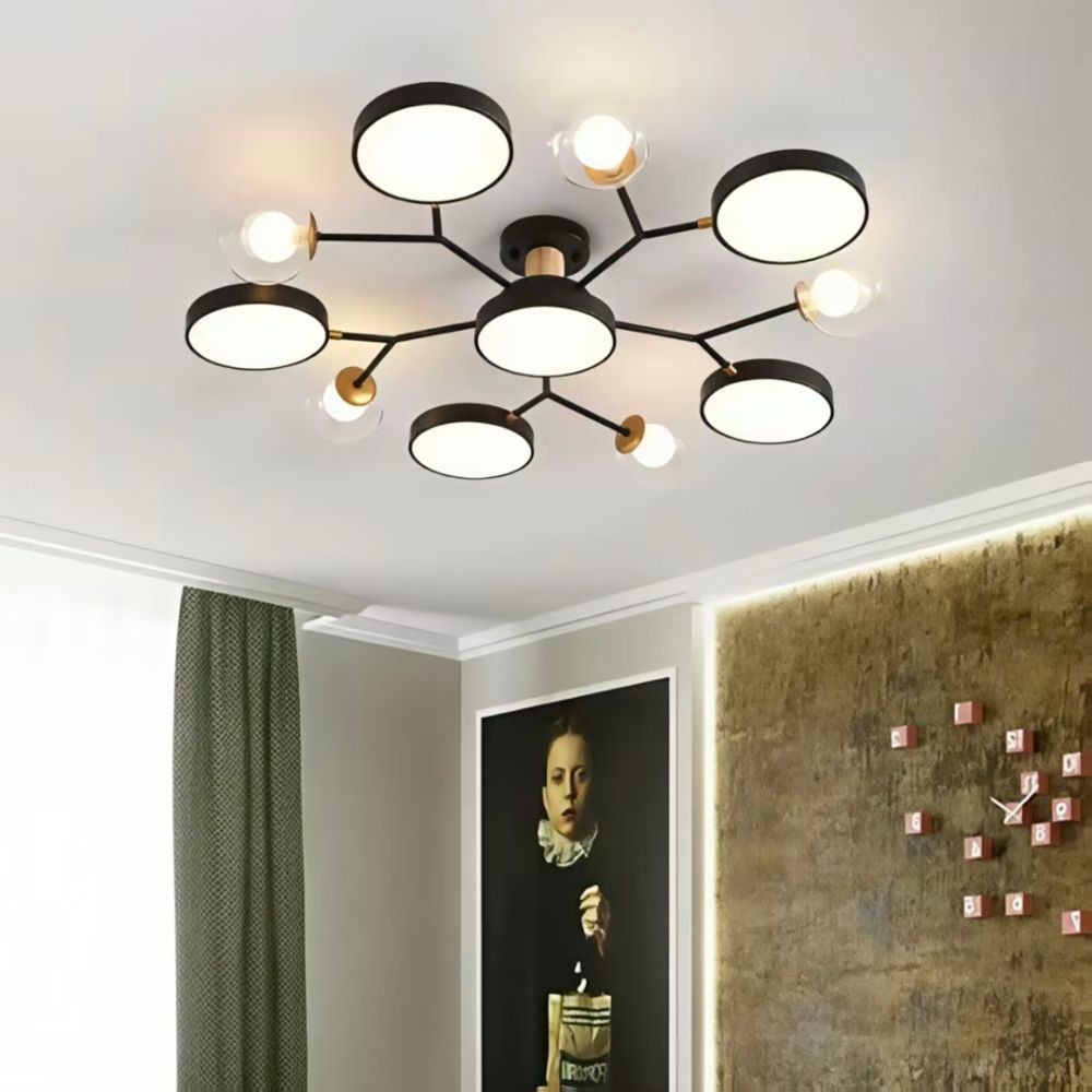 Nordic Branch LED Plafondlamp - Ronde Houten Lamp voor Slaapkamer HL1349
