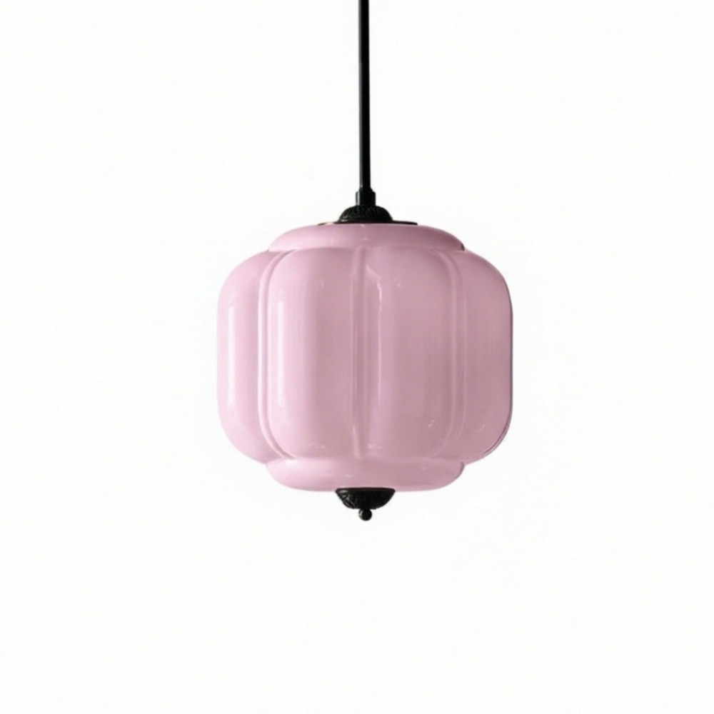 Vintage Eloise Melkglazen Hanglamp - Geribbelde Glazen Plafondkroonluchter HL1091