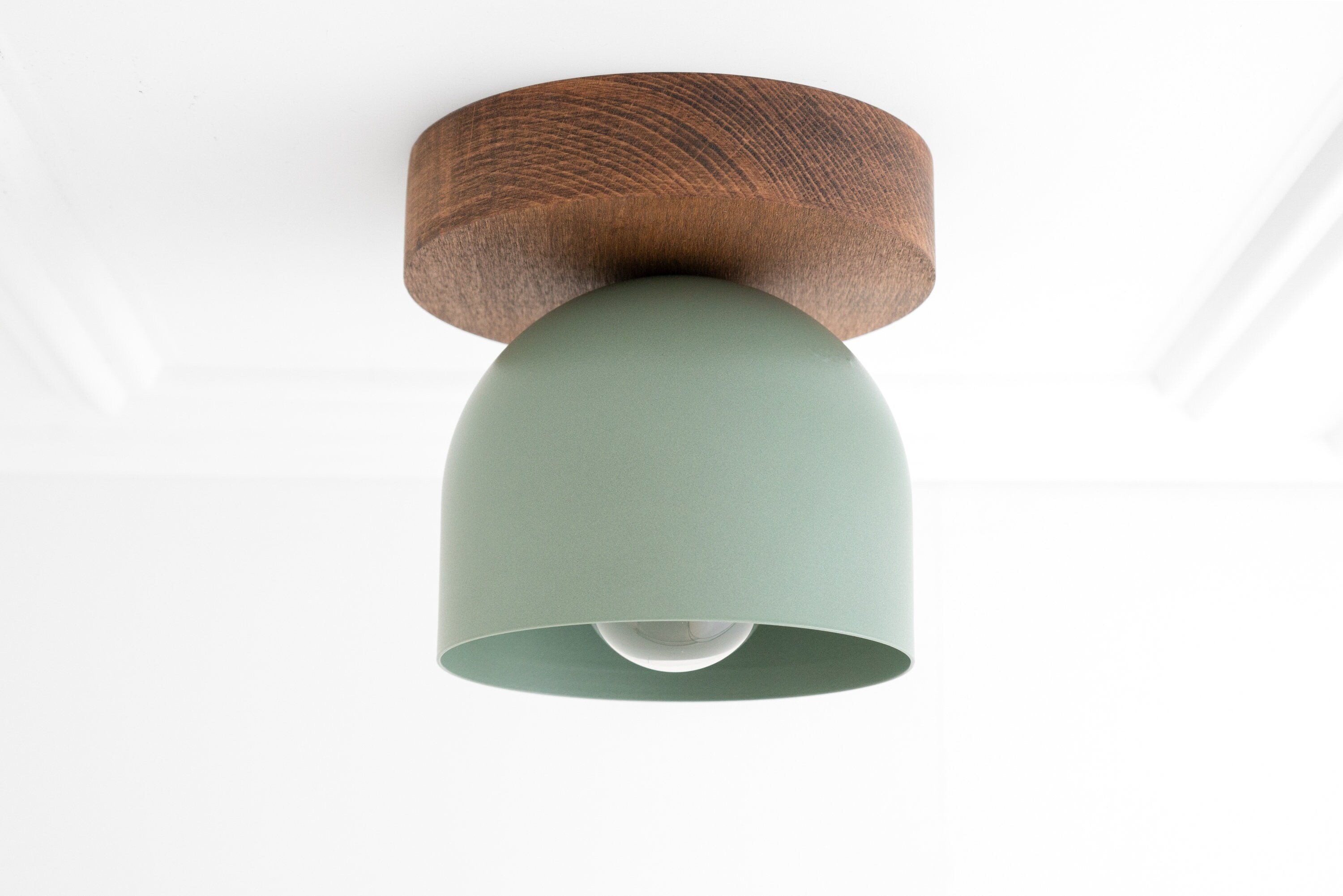 Metio Dome moderne rustieke plafondlamp - houten en metalen fusie HL1734