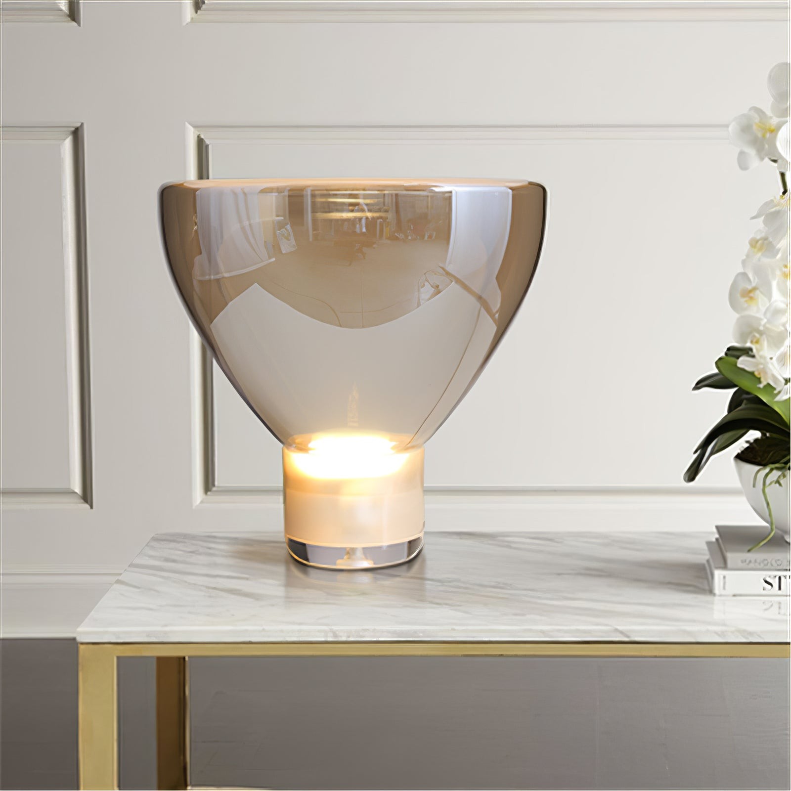 Nordic Eenvoudige Moderne Luxe Glazen Tafellamp Voor Studeerkamer HL342