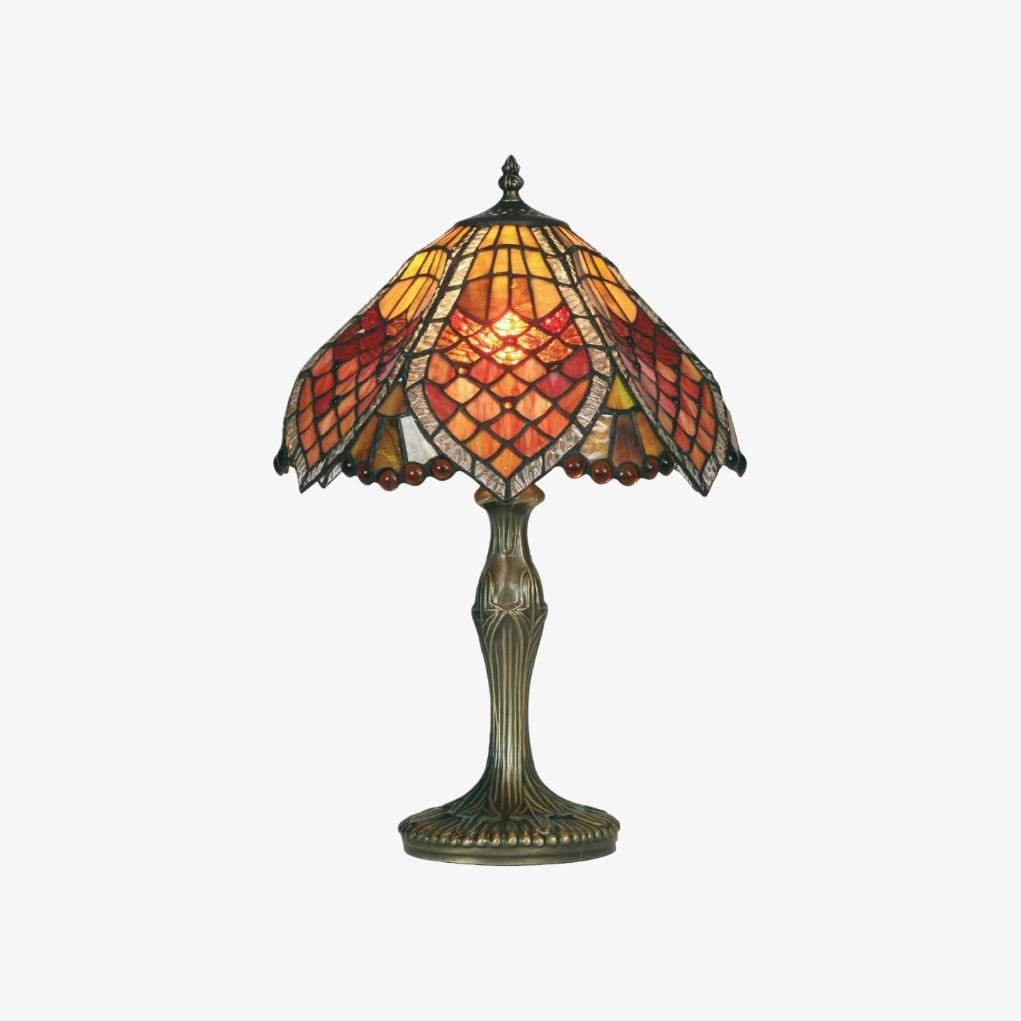 TF Orsino Art Deco Tafellamp - Handgemaakte glas-in-lood kunstlamp in vintage stijl voor elegante interieurs HL2070