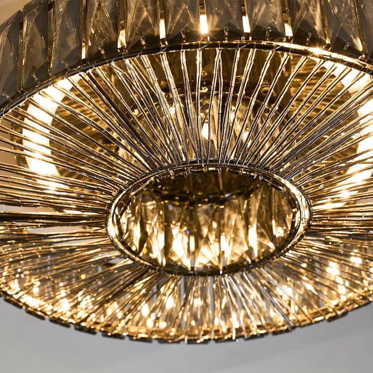Glomar ronde plafondlamp van glas - moderne metalen en glazen afwerking voor woonruimtes HL2332