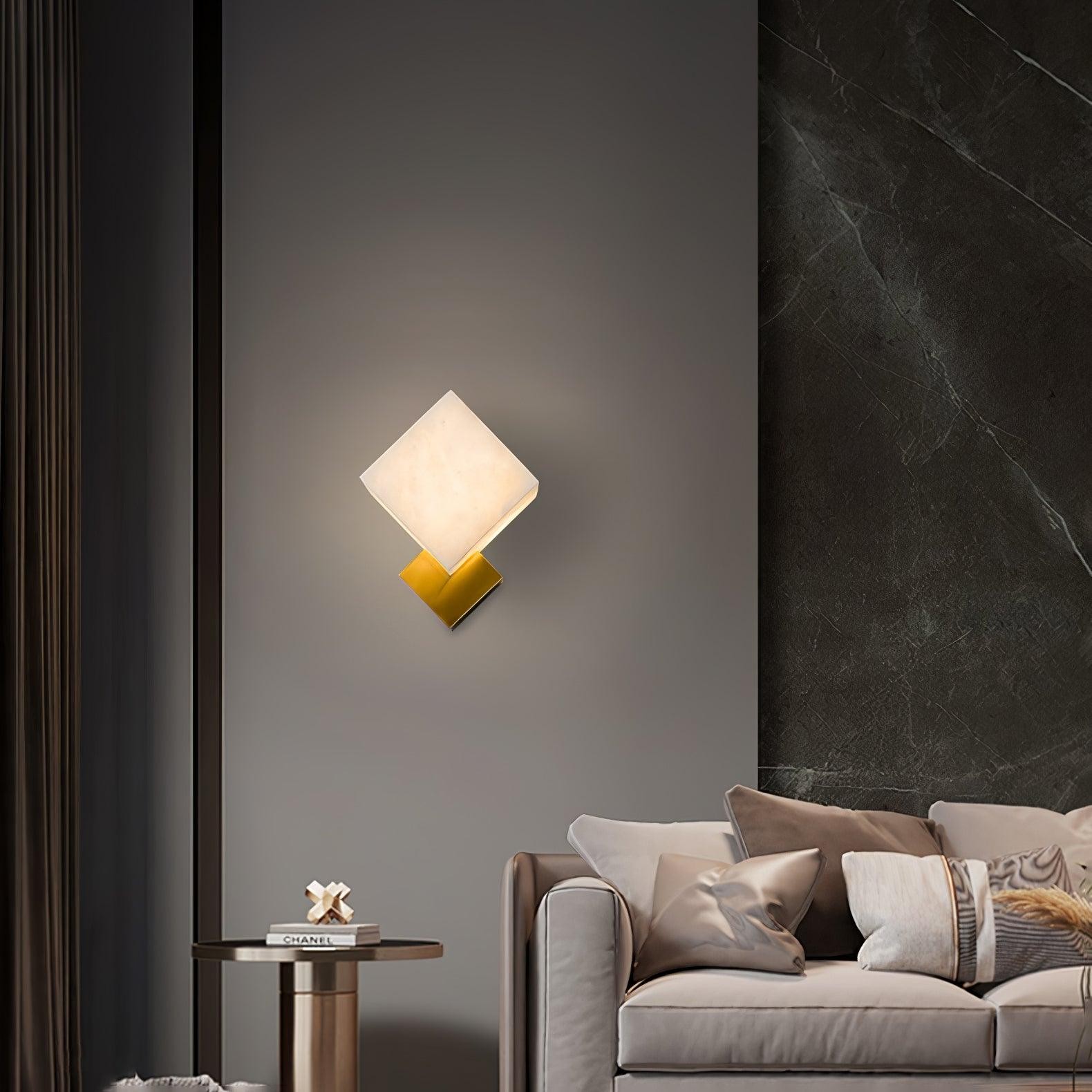 Blokvormige alabaster wandlamp HL2940