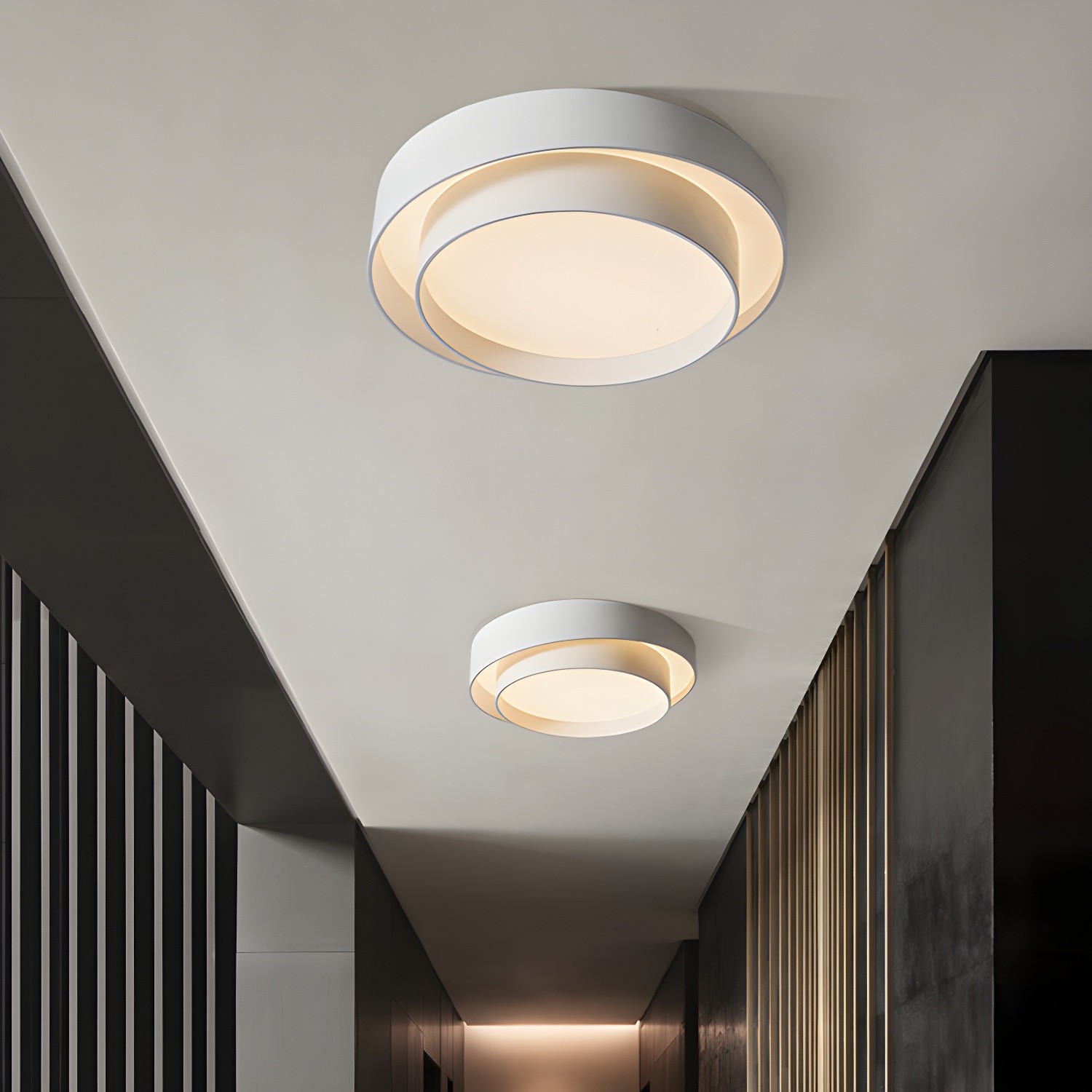Dubbele ronde schijf Melody plafondlamp HL165