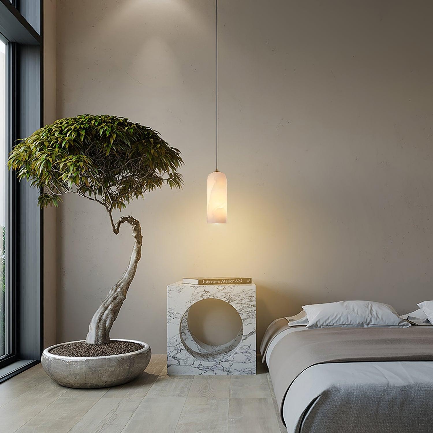Luxe Albasten Cilinderstenen Hanglamp HL1059