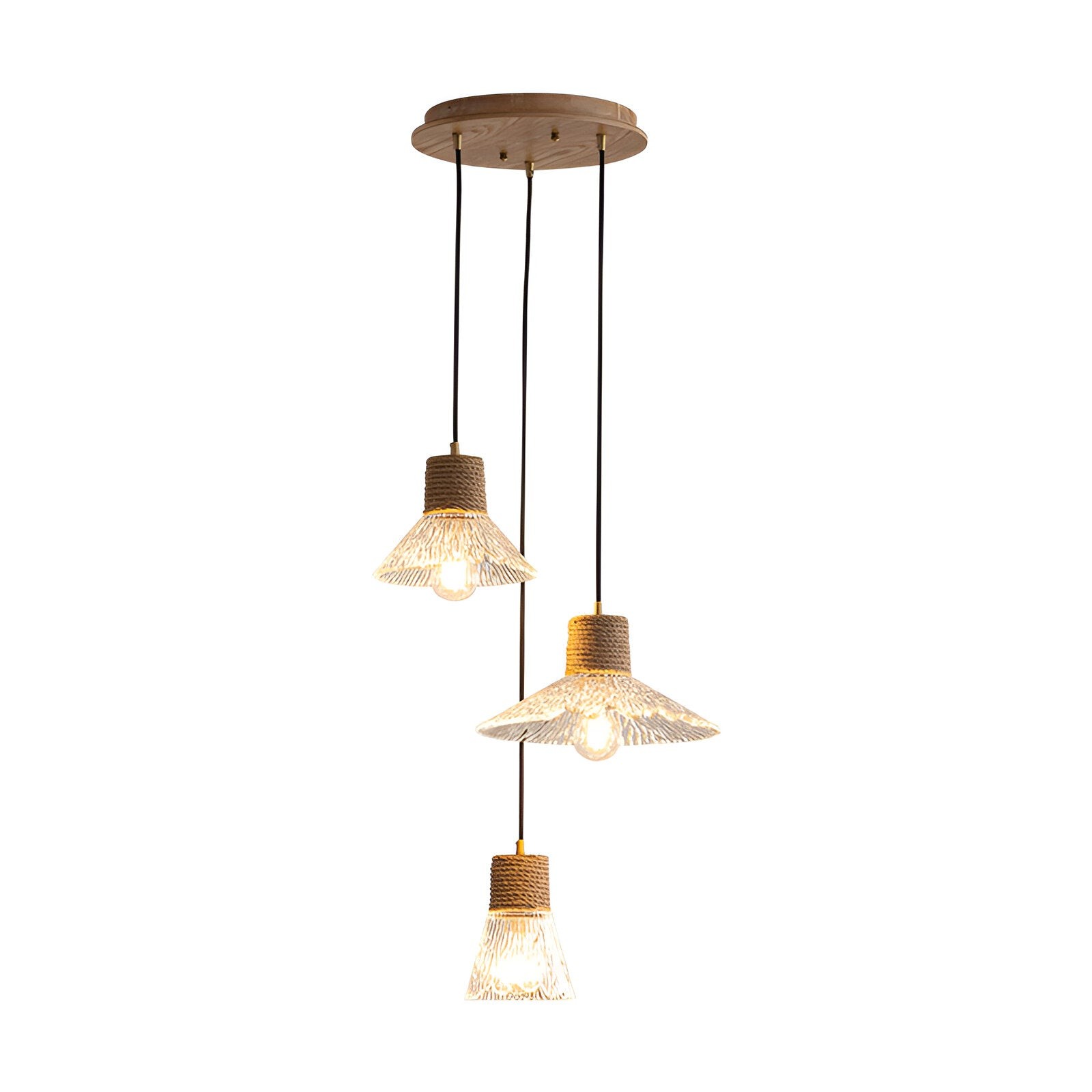 Nordic henneptouw glazen hanglamp HL1209