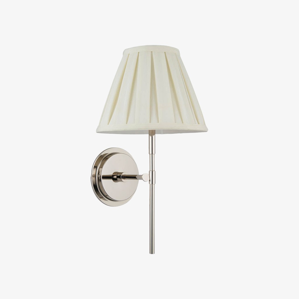 Cremaris metalen wandlamp met stoffen kap - Tijdloze wandlamp voor binnenverlichting HL2216