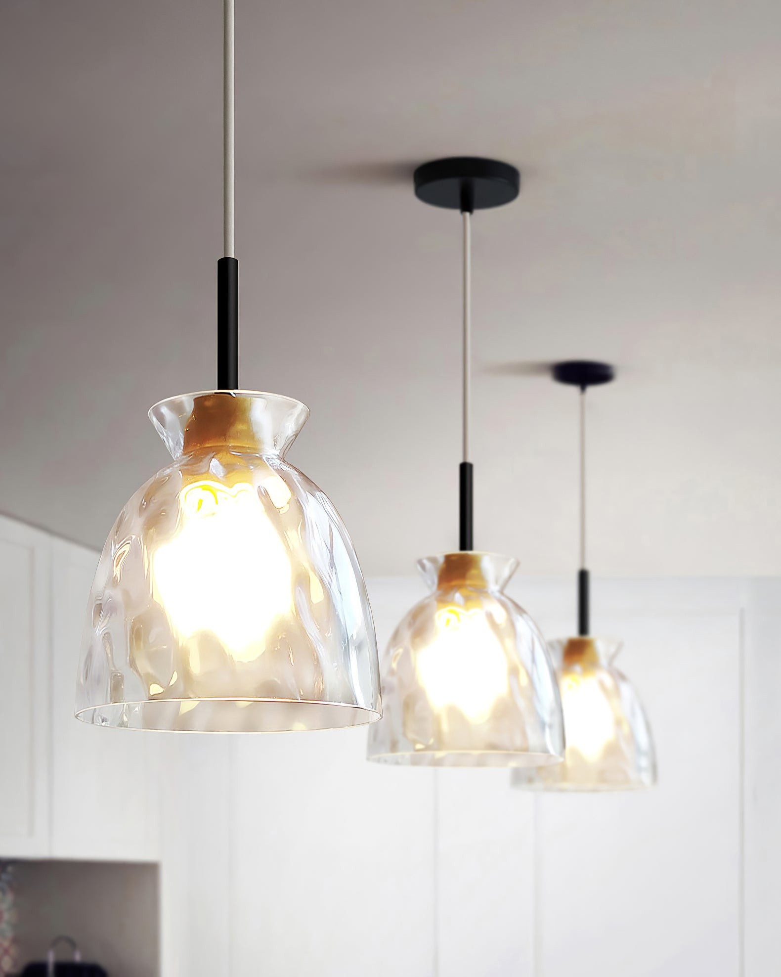 Moderne Water Ripple Transparante Glazen Hanglamp HL798