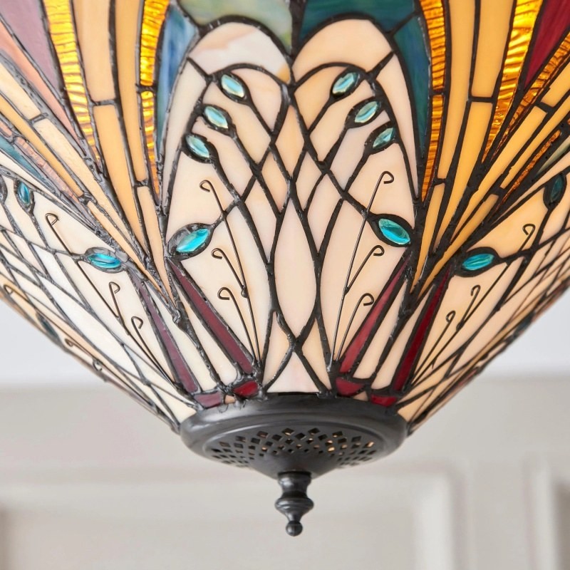 TF Hector Plafondlamp - Handgemaakt glas-in-lood design, half-inbouw of hanglamp voor thuis HL2217