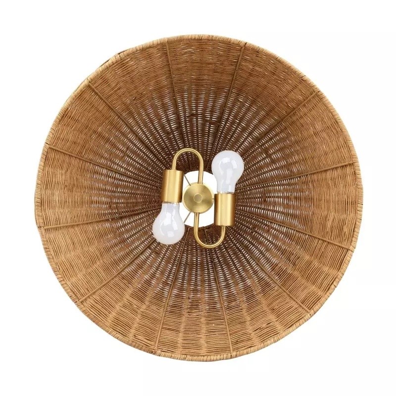 Welanery Dome hanglamp - Moderne lamp met rotan kap voor de eetkamer HL2546