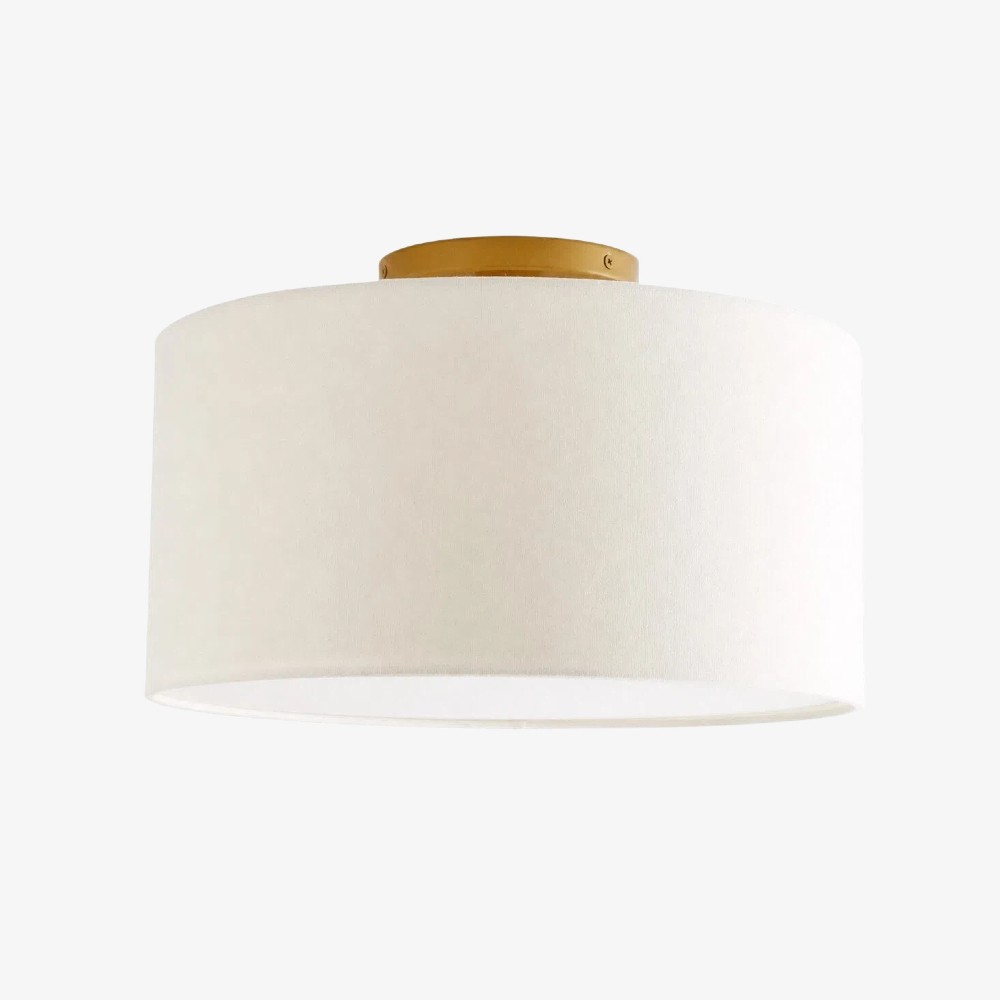 Jelvane Drum Flush Mount met stoffen kap HL1480