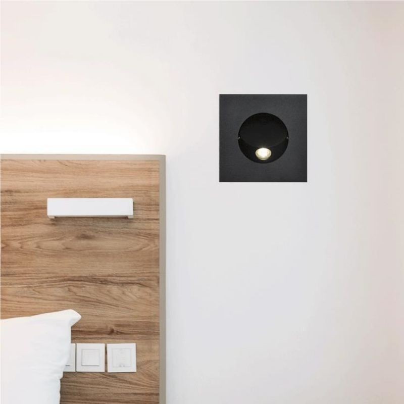 Draaibare inbouw led leeslamp voor naast het bed HL149