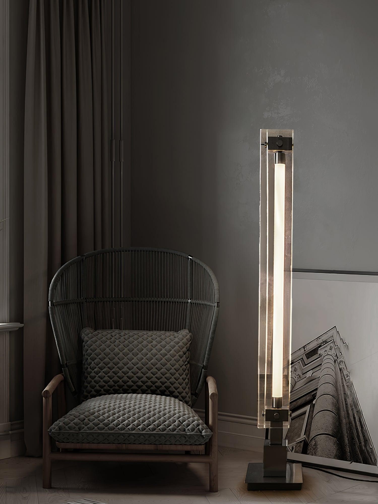 Minimalistische glazen vloerlamp in industriële stijl HL968