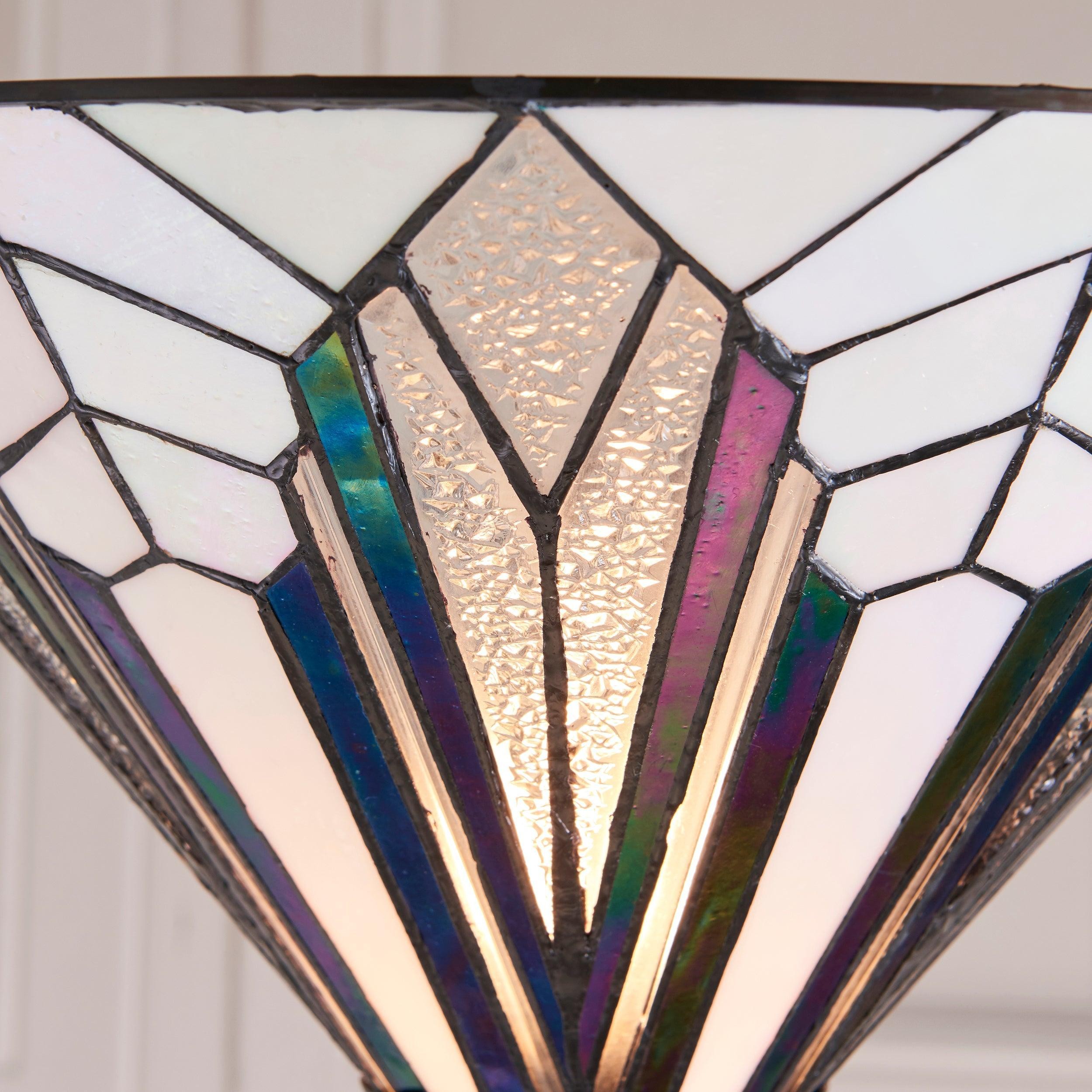 TF Astoria Tiffany-stijl uplighterlamp - getextureerde glazen kap voor sfeer in huis en op kantoor HL2252