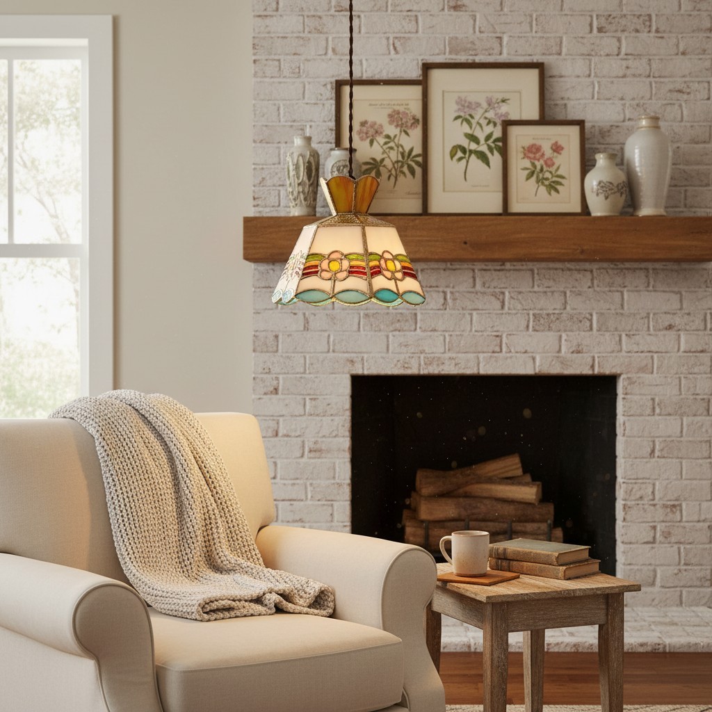 Vintage decoratieve glazen hanglamp – Vintage hanglamp voor eetkamer en woonkamer HL2344