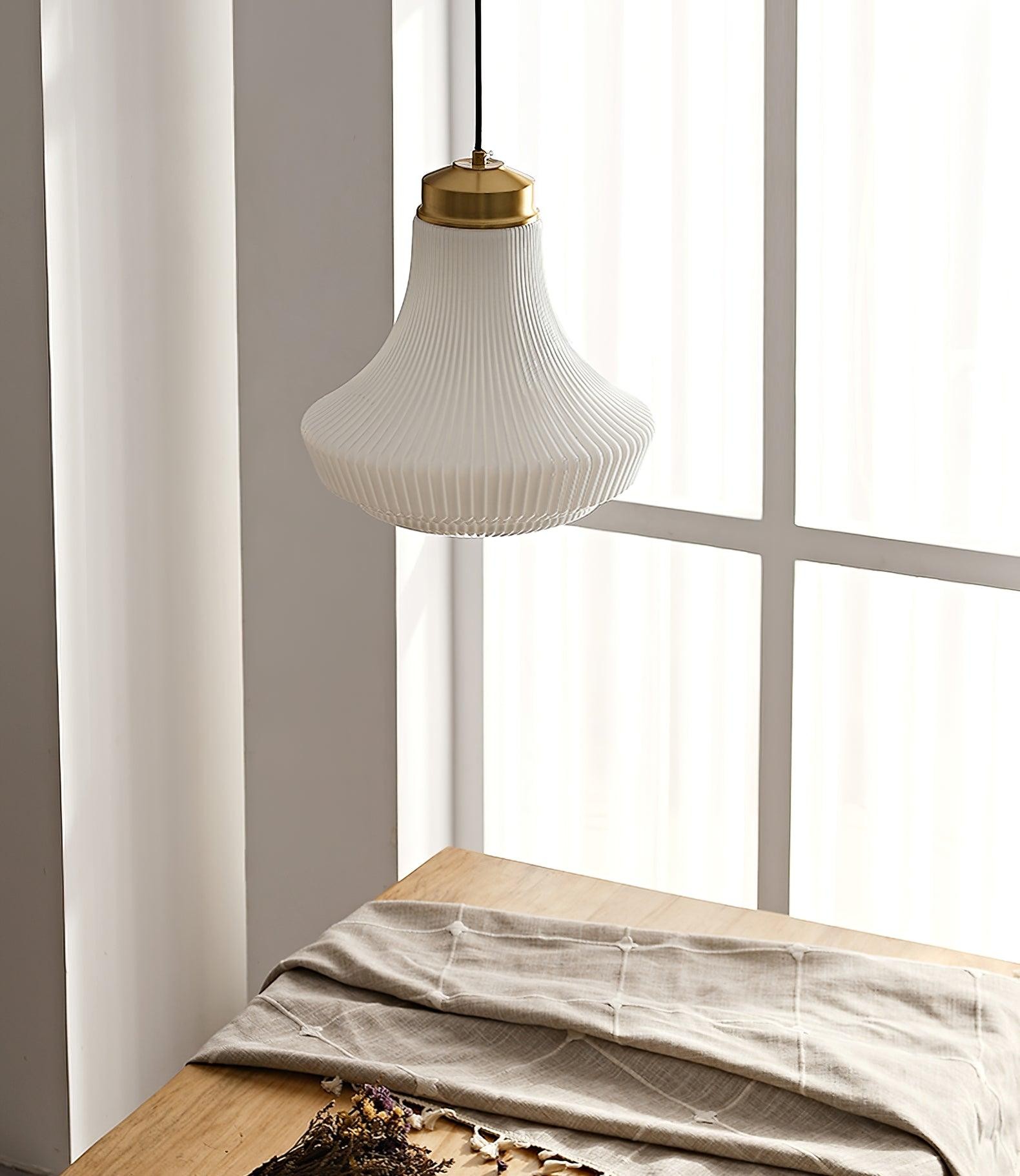 Klassieke messing albasten glazen hanglamp HL746