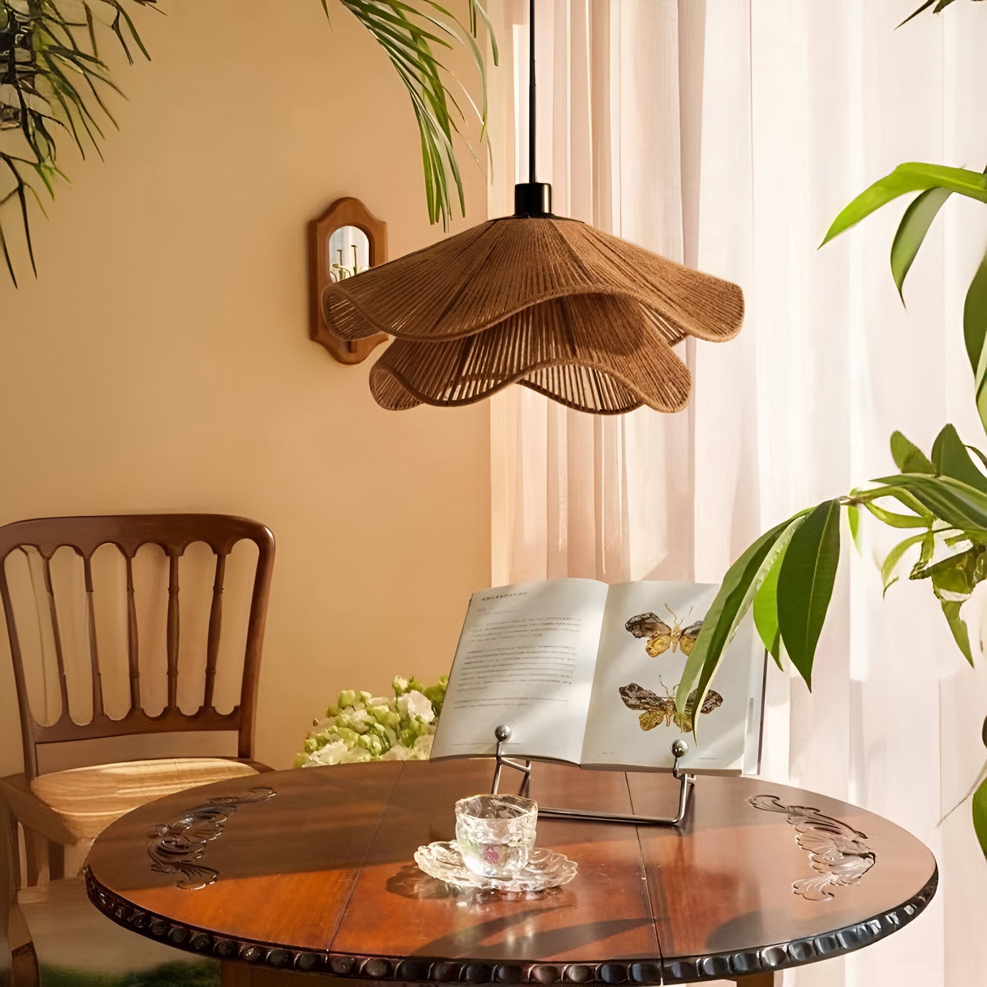 De elegantie van de Jute Cap Wisteria hanglamp HL1292