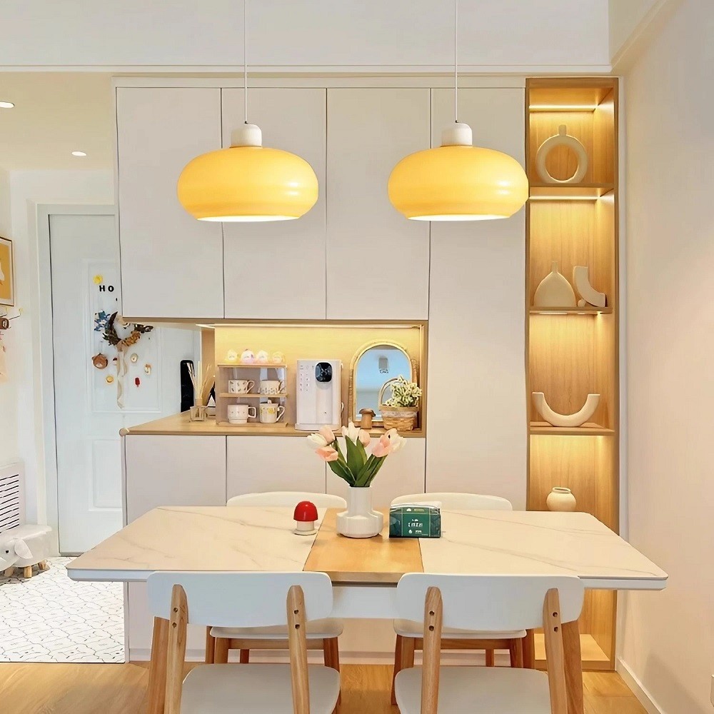 Minimalistische Scandinavische glazen hanglamp HL142