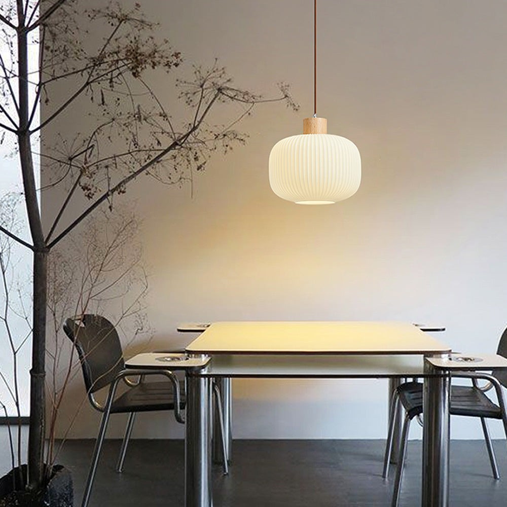 Nordic witte lantaarnachtige glazen hanglamp HL666