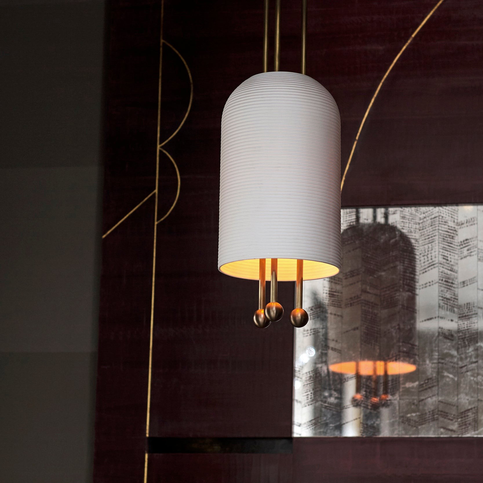 Hanglamp met glazen lantaarn HL3032