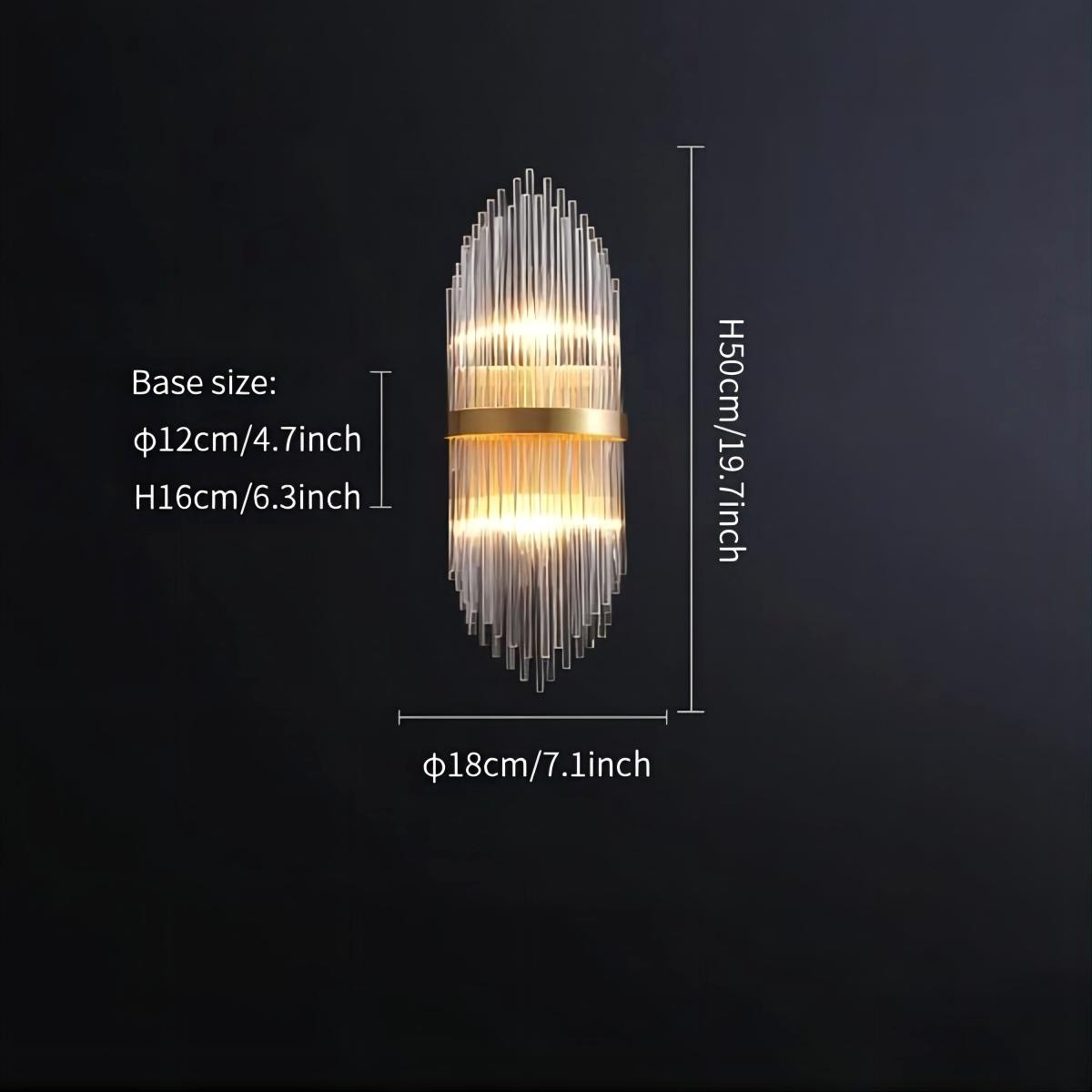 Crystal Ribbed Wandlamp