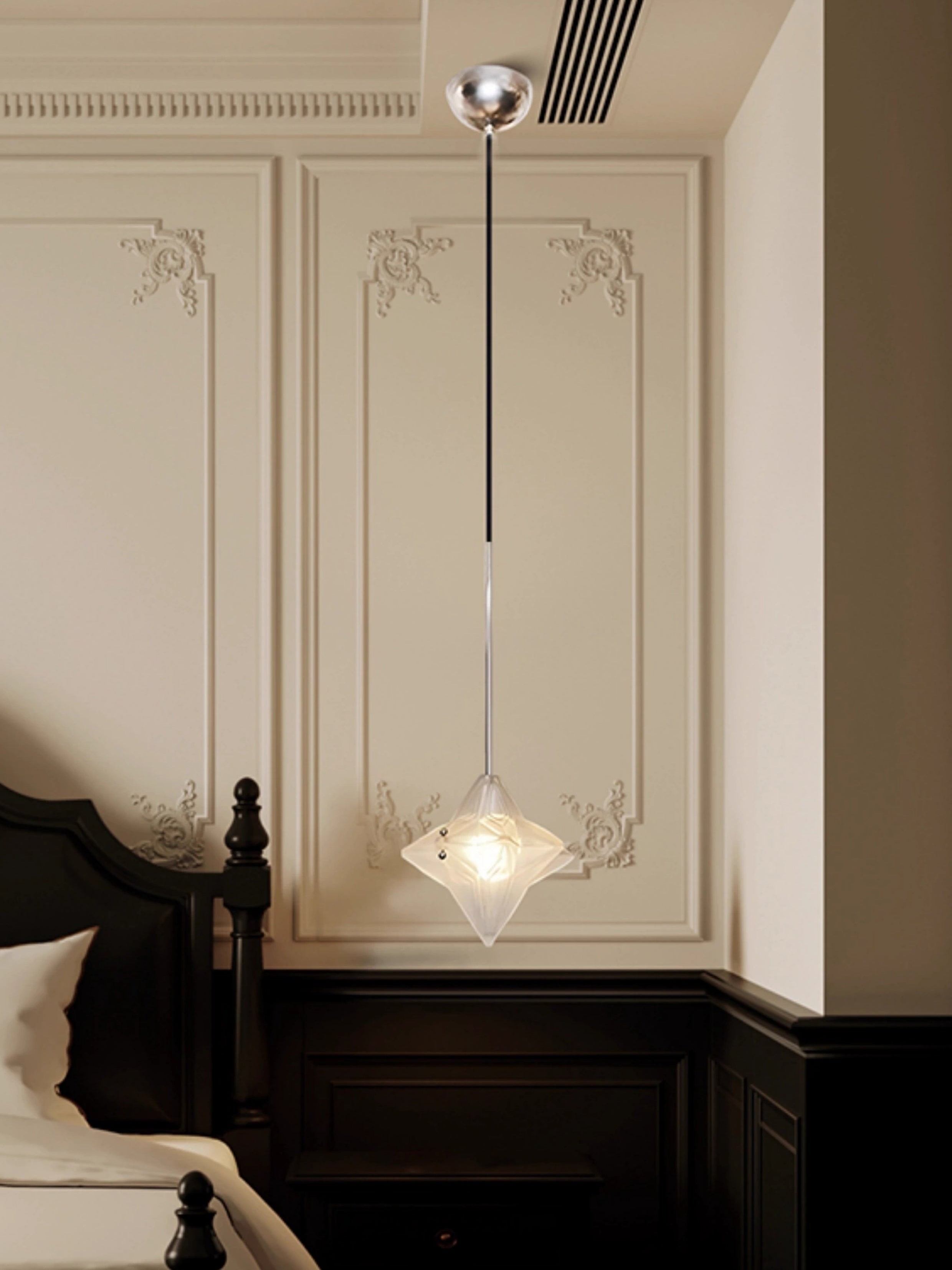 Art Deco Astris Elara Star hanglamp - hanglamp van matglas met geometrische stijl HL1792