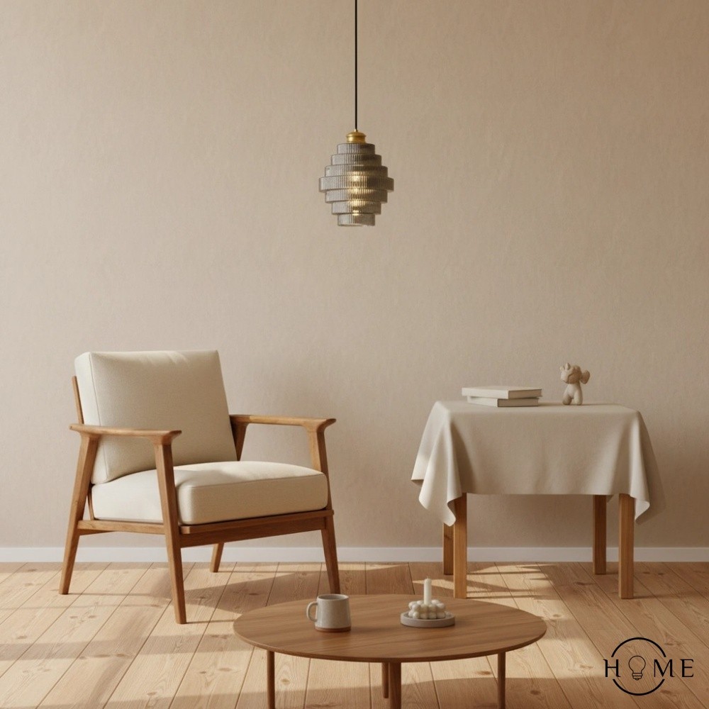 Moderne Creatieve Hanglamp van Geplooid Glas - Flesvormige Hanglamp voor de Eetkamer HL615