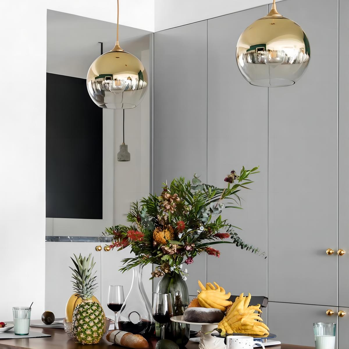 Moderne Glazen Bol Hanglamp Met Verloop HL70