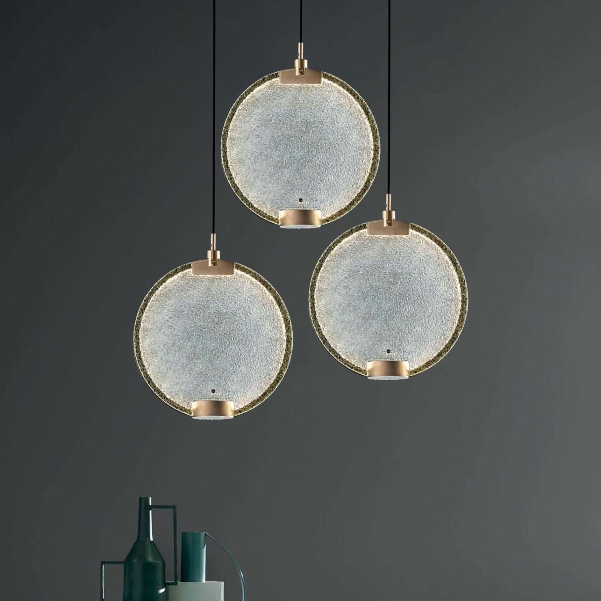 Horo hanglamp met messing frame HL1210