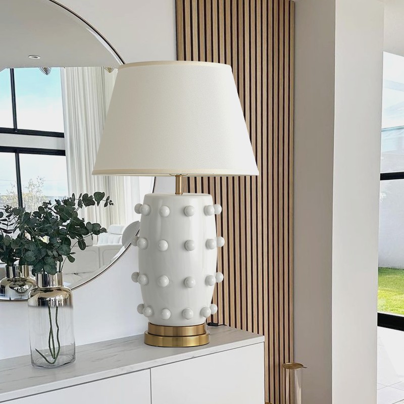 Moderne eenvoudige stippen keramische tafellamp HL601