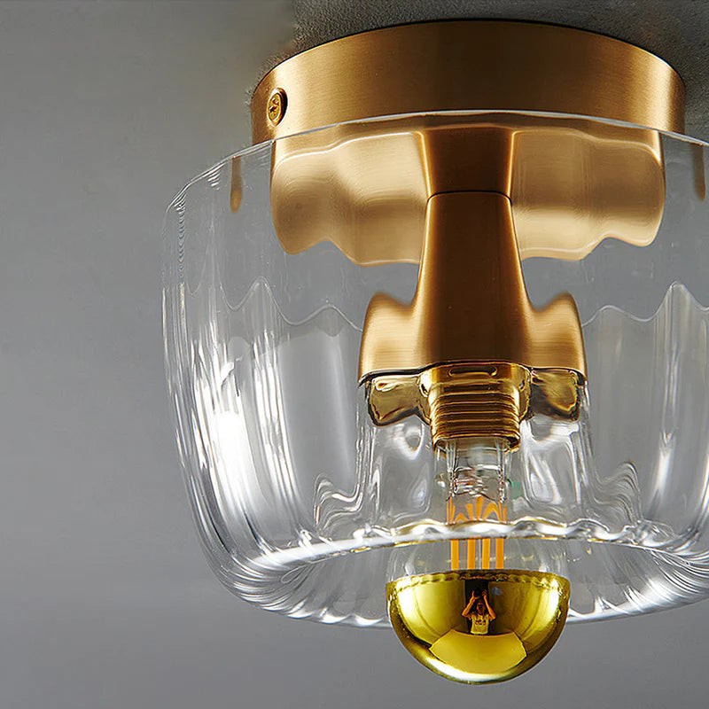 Clara Rays Moderne Plafondlamp van Messing en Glas HL3504