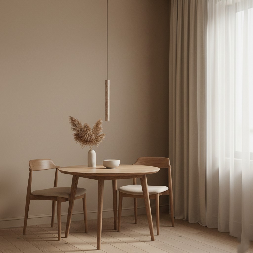 Moderne hanglamp HL3410 met marmeren travertin cilinder.