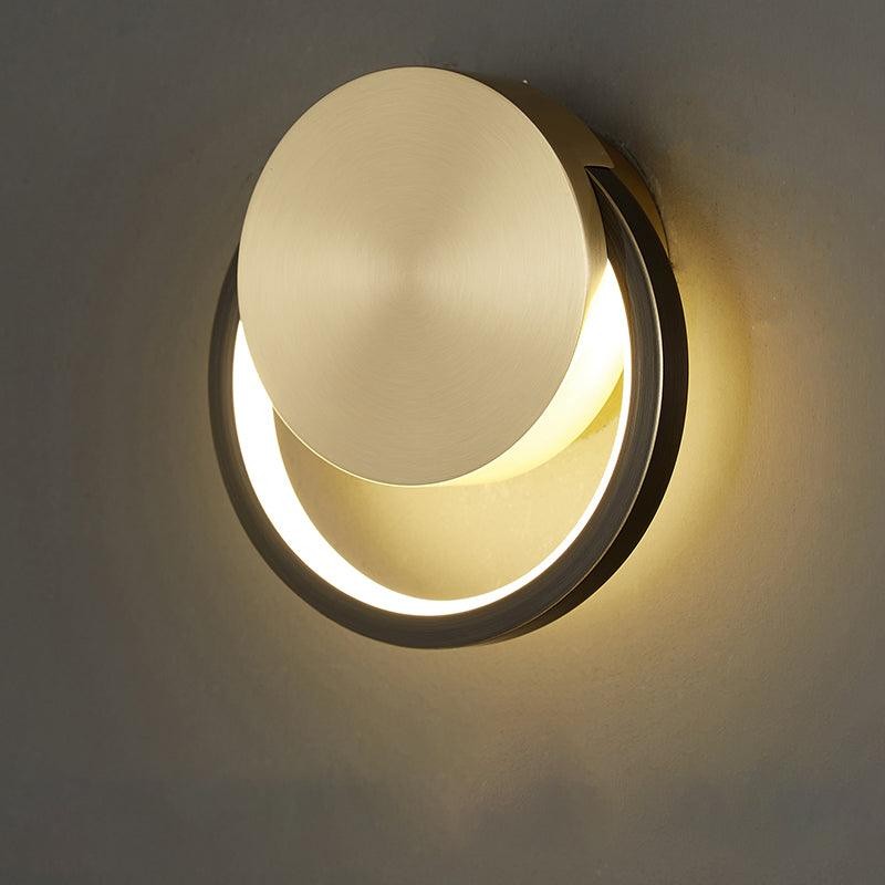 Minimalistische creatieve eenvoudige messing ronde LED-wandlamp HL776