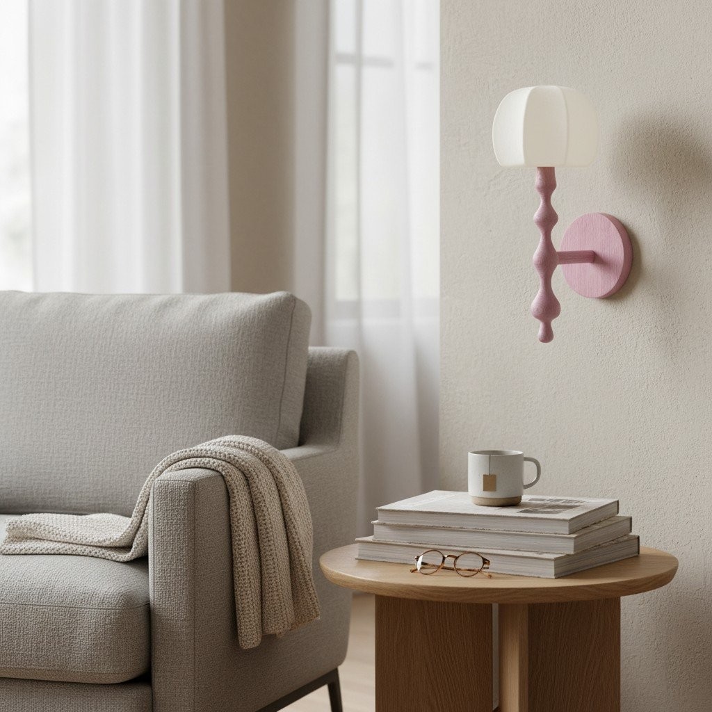 Savara moderne wandlamp met gebogen voet - zachte, diffuus verlichte stoffen kap voor hallen en woonkamers HL1902