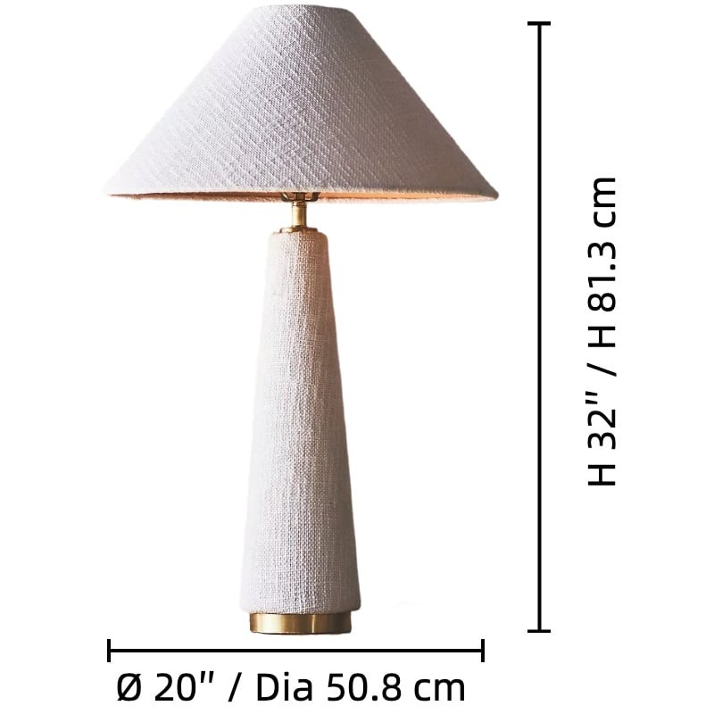 Ceruna Tafellamp met kegelvormige kap - Elegante stoffen kap voor woonkamer en hal HL1899