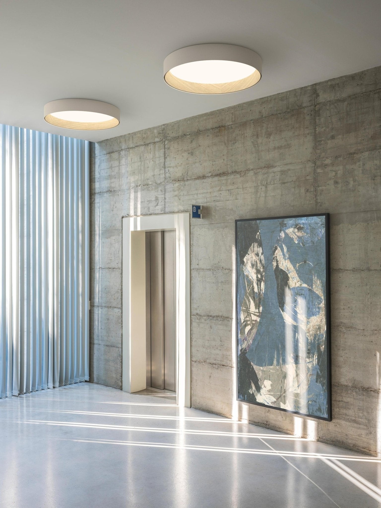 Japanse minimalistische creatieve ronde LED-plafondlamp met houtnerf HL759