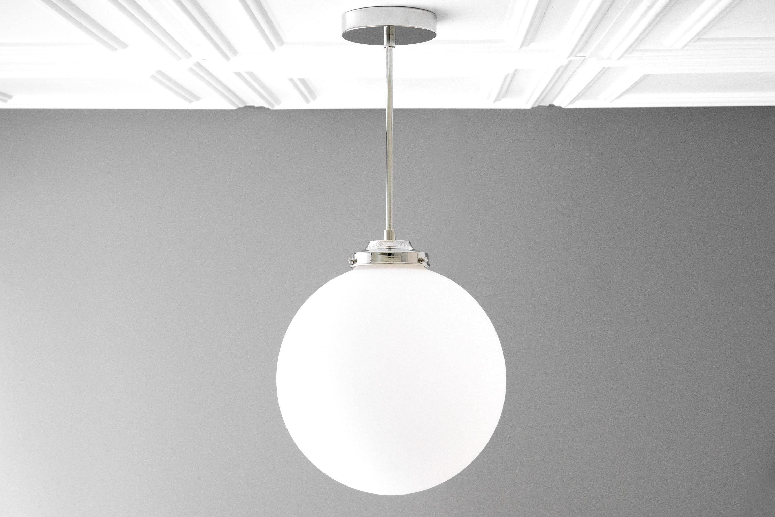 Glorica Glass 12 inch bolvormige plafondlamp - Art Deco hanglamp van matglas en plafondlamp HL1724