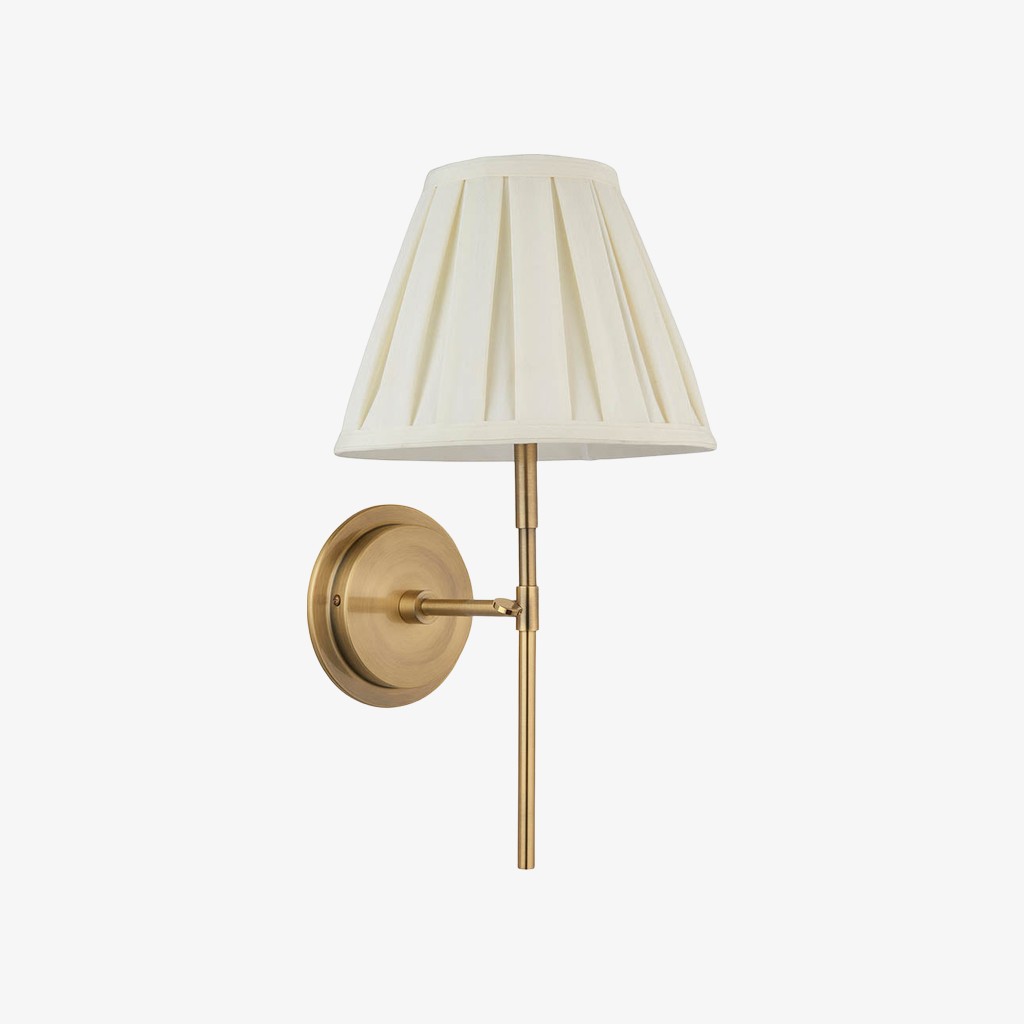 Cremaris metalen wandlamp met stoffen kap - Tijdloze wandlamp voor binnenverlichting HL2216