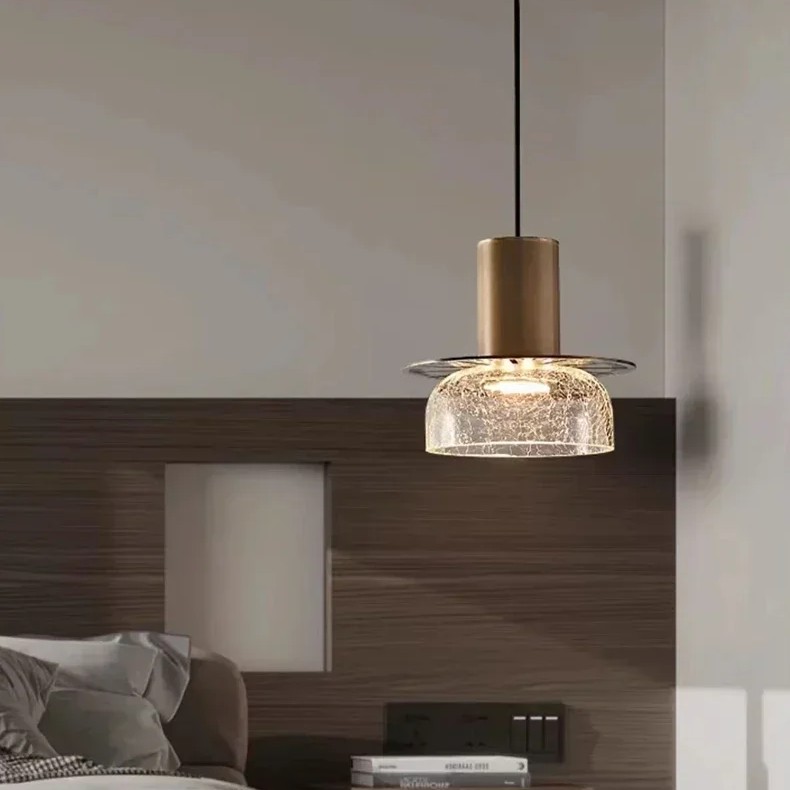 Retro hanglamp van gebarsten glas HL1253