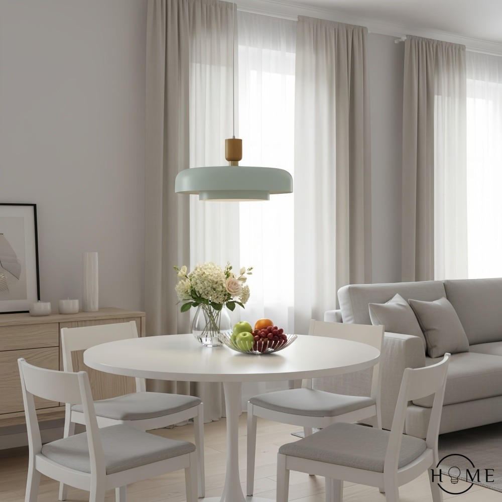 Orbulis Ronde Hanglamp met Houtnerf - Moderne Metalen Hanglamp voor de Eetkamer HL2366