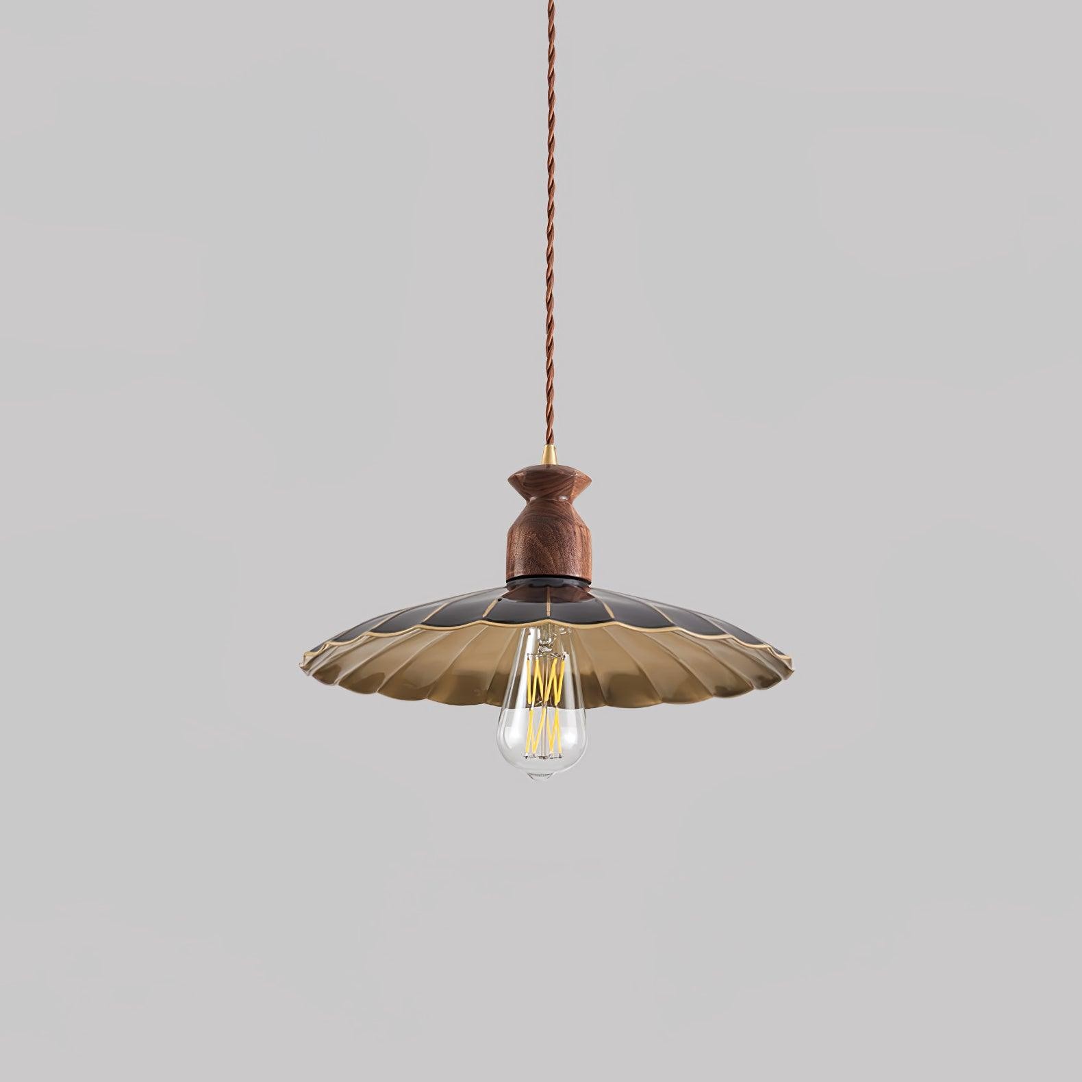 Ronde messing metalen badge gouden hanglamp HL389