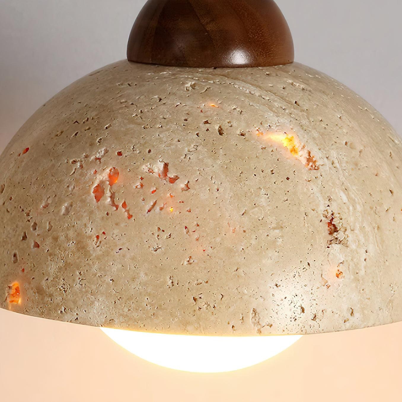 Gele travertijn hanglamp in Wabi-Sabi-stijl HL735