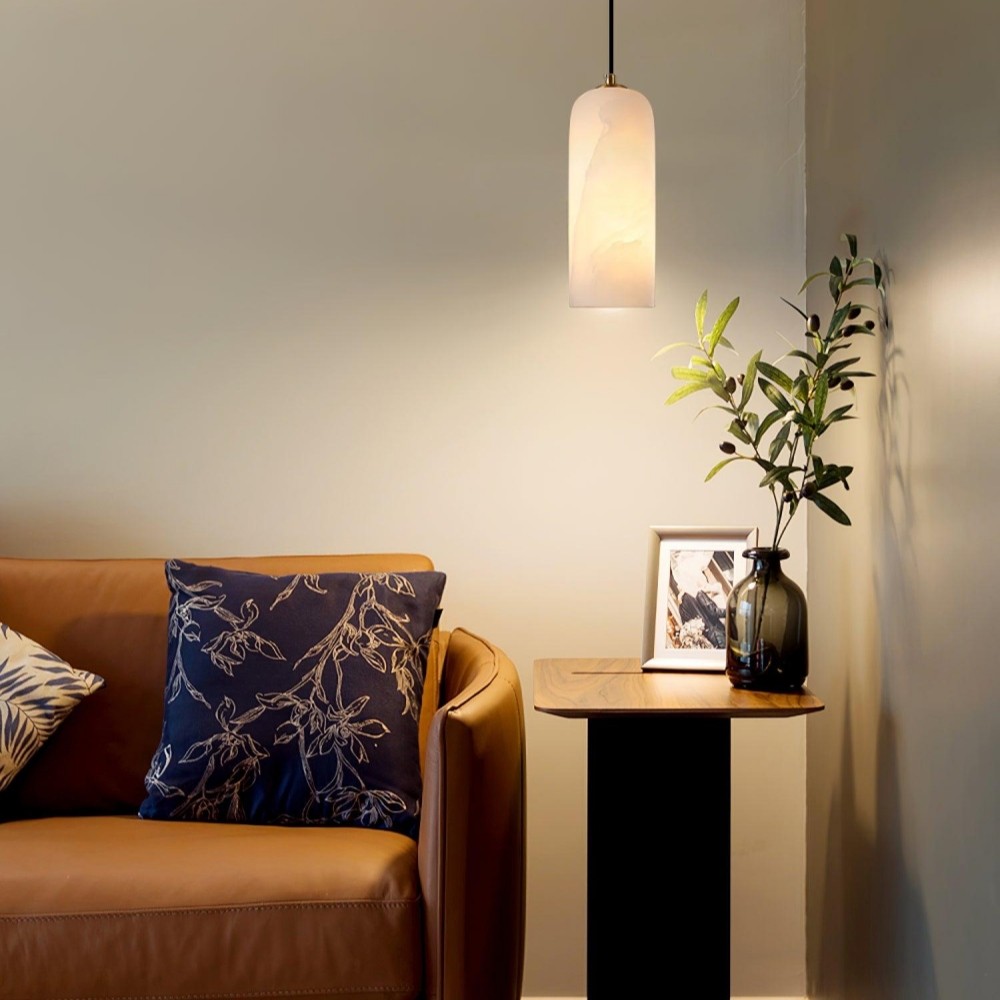 Luxe Albasten Cilinderstenen Hanglamp HL1059