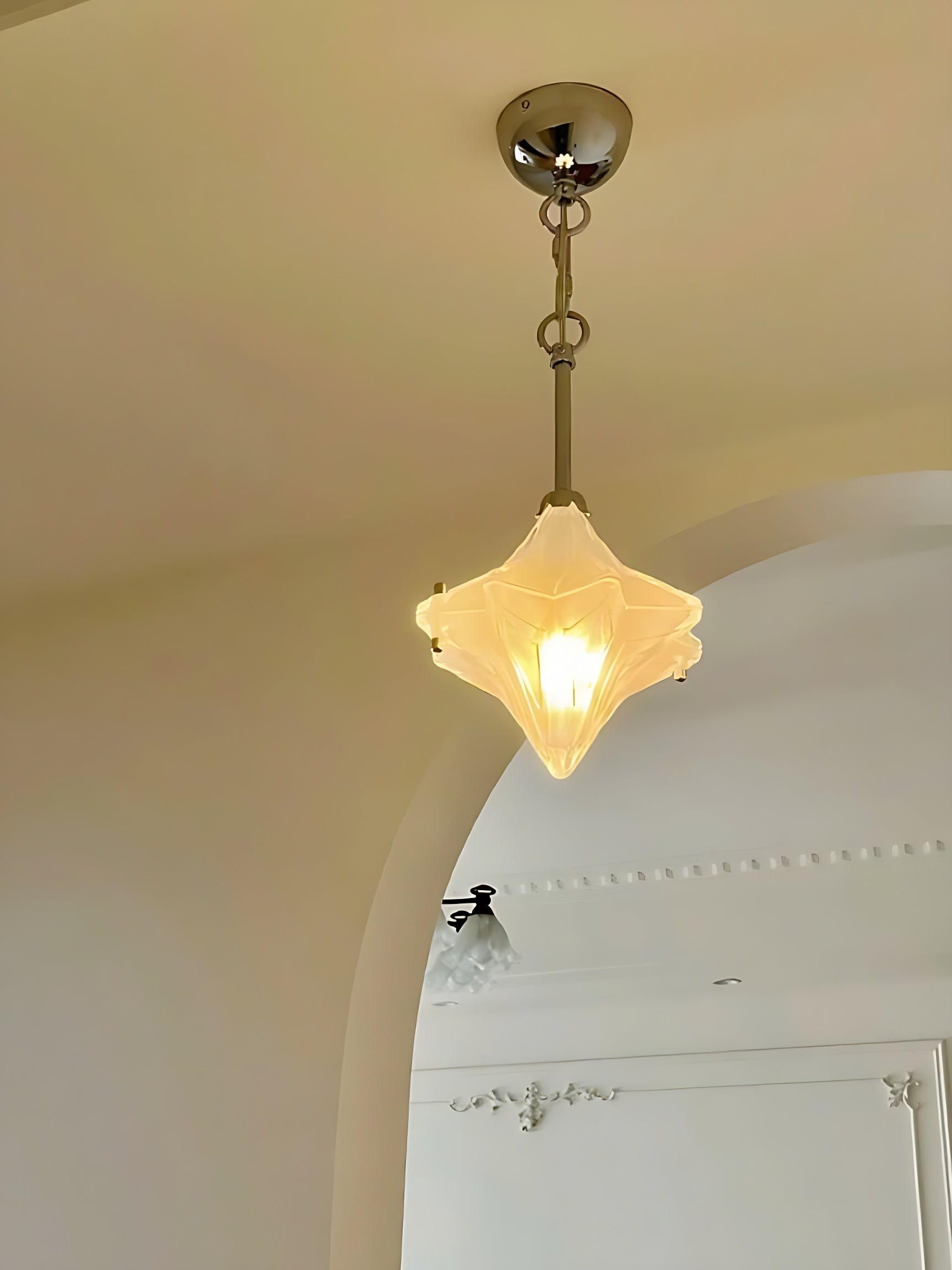 Art Deco Astris Elara Star hanglamp - hanglamp van matglas met geometrische stijl HL1792